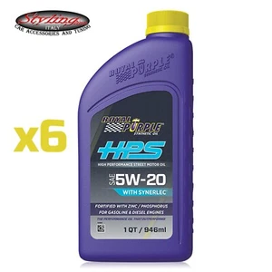 Olio Motore 5W20 6 LITRI Royal Purple HPS Lubrificante Sintetico Benzina Diesel - Foto 1 di 1