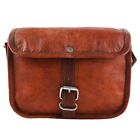 Unisex Leather Bag Brown Handmade 7" Strap Satchel Bag For Travelling & Office