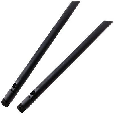 2 x External Wireless Antenna RP-SMA Hole for AC WiFi BT Router PC Network 6dBi - Image 1 of 4