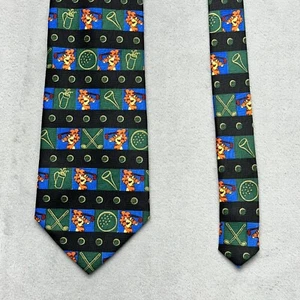 Disney Pooh Tigger Playing Golf Novelty Tie Polyester Men's 58" - Picture 1 of 6
