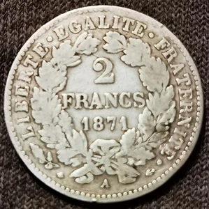 PEU COURANTE **** 2 FRANCS CERES 1871 A **** - Imagen 1 de 2