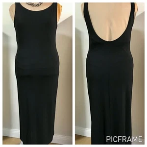 Black DRESS size 12 Jersey MIDI by EVENTS AUSTRALIA Scoop back COCKTAIL Stretchy - Picture 1 of 16