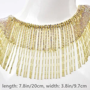 Rhinestone Bead Chain Tassels Fringe Trim Necklace Wedding Decor DIY Sewing - Picture 1 of 11
