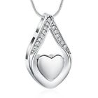 Love Heart In Teardrop Memory Cremation Pendant Keepsake Urn Necklace For Ashes