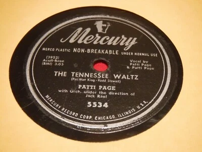 Patti Page 78 RPM Tennessee Waltz Boogie Woogie Santa Claus Mercury 5534 Foto 1 de 4