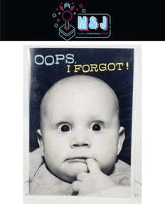 Funny Baby OOPS: I FORGOT! ''Sorry'' Greetings Card (Aussie Seller) - Imagen 1 de 3