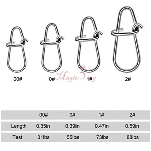 50X Clips Snap Señuelos Bajo Duolock Agua Dulce Acero Inoxidable Rápido Crankbait Snap - Imagen 1 de 9