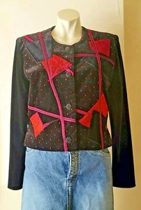 Designer Schwarz Samt Canvasbacks Damen Jacke Blazer Größe 6 - Bild 1 von 6