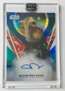 2023 Star Wars Signatures Auto Blue John Rosengrant as Mayor Mok Shaiz 42/50 - Picture 1 of 2