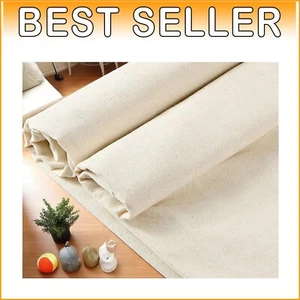 Natural Unbleached Muslin Fabric - 15 Yards, 48 Inch Cotton for Crafts & Draping - Picture 1 of 10