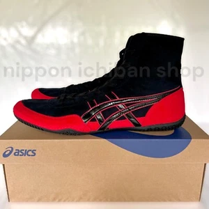 【Hechos a pedido】Zapatos de lucha libre ASICS 1083A001 EX-EO TWR900 negros x rojos x negros - Imagen 1 de 8