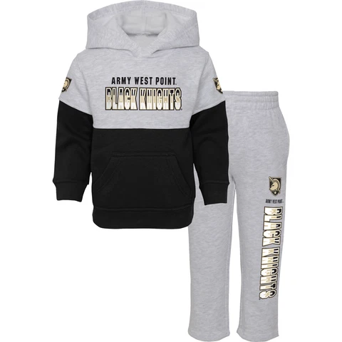 Toddler Heather Gray/Black Army Black Knights Playmaker Pullover Hoodie & Pants Cover