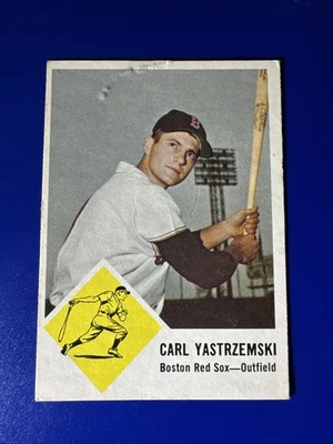 Fleer Baseball #8 1963 Carl Yastrzemski (Medias Rojas de Boston) daños superficiales pobres Foto 1 de 2