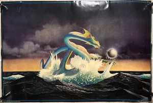 VTG Asia Band Debut Album Dragon Poster Roger Dean Art 1982 RARE! - Picture 1 of 13