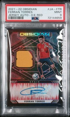 2021-22 Panini Obsidian -Ferran Torres auto /15 PSA 9 Electric Etch Red Pop 1 - Image 1 of 4