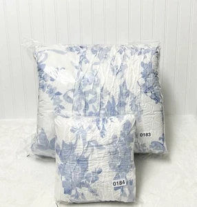 POTTERY BARN TEEN LoveShackFancy Blue Garden Damask Smocked Quilt Twin Sham - Picture 1 of 8