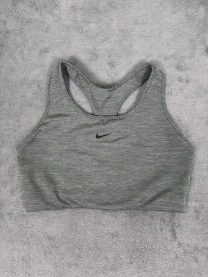 Sutiã esportivo Nike Swoosh feminino XL cinza fumaça acolchoado logotipo suporte Dri-Fit BV3636 - Imagem 1 de 4