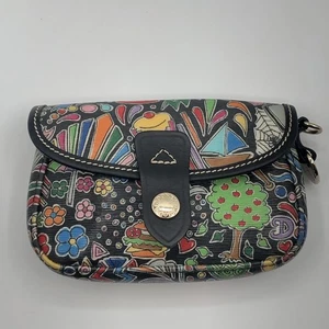 Dooney & Bourke seltene limitierte bedruckte beschichtete Leinwand Cartoon Illustration OHNE RIEMEN - Bild 1 von 21