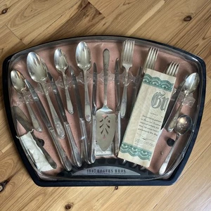 1847 Rogers Bros Silverware BELOVED Silver Silverplate 46 Pieces Service For 8 - Picture 1 of 10