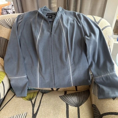 Norton McNaughton petite Chaqueta Frontal Cremallera Azul Gris, Talla 8 P Foto 1 de 4