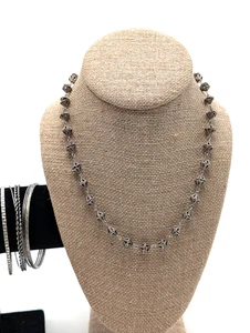 Collar Anne Klein Antiguo Tono Plata con 7 Pulseras Brazaletes Finos - Imagen 1 de 13