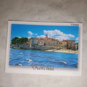 Korcula Island Dalmation Region Croatia Ocean Vintage Souvenir Postcard - Picture 1 of 2