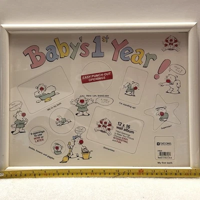 Raro primeiro ano vintage do bebê! Moldura para colagem de fotos Decorel 17 X 13 - Imagem 1 de 4