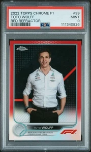 2022 Topps Chrome Formula 1 F1 Red Refractor Toto Wolff /5 PSA 9 MINT - Picture 1 of 3