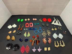 30 Pair Earring Lot Vintage to Modern Jewelry Variety Costume Pierced Ears - Picture 1 of 11