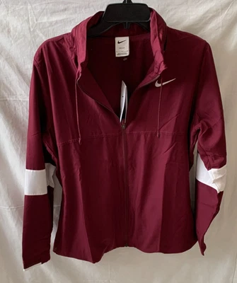 Chaqueta NIKE Dri-Fit para mujer en granate profundo/blanco talla GRANDE NUEVA CON ETIQUETAS Foto 1 de 4