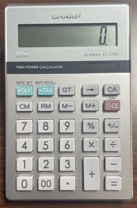 Calculator Sharp Elsimate EL-334M 10 Digit Twin Power Solar Desk Basic Tax Rate - Picture 1 of 4