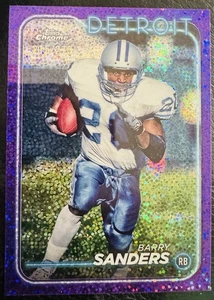 2024 Topps Chrome - Barry Sanders #67 Purple Speckle Refractor /275 Lions - Picture 1 of 2