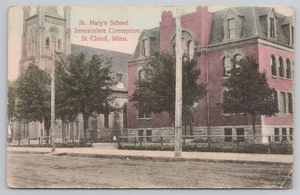 Postcard 1910 St. Mary's School Immaculate Conception in St. Cloud, MN. - Picture 1 of 2