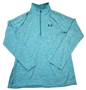 Under Armour Women's Medium Long Sleeve HeatGear 1/4 Zip Loose Shirt Teal - Picture 1 of 6