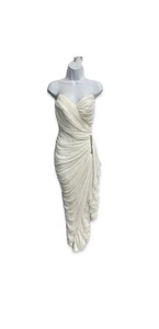 Lillie Rubin Dress White Taffeta Strapless Evening Gown Backless Sheath 4 W28 - Picture 1 of 10