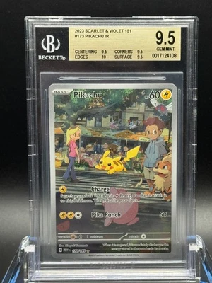 BGS 9.5 GEM MINT 💎 - Pikachu 173/165 Scarlet & Violet 151 Holo - English - Image 1 of 4