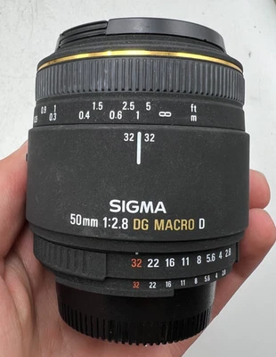 Sigma 50mm F2.8 DG Macro D Nikon AF-D Mount Lens For DSLR Cameras - Image 1 of 4