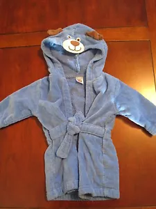 Carters Boys Blue Puppy Dog Cotton Terrycloth Bathrobe Robe EUC 0-9 month - Picture 1 of 3