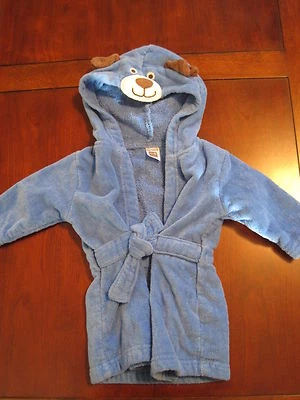 Carters Boys Blue Puppy Dog Cotton Terrycloth Bathrobe Robe EUC 0-9 month - Image 1 of 3