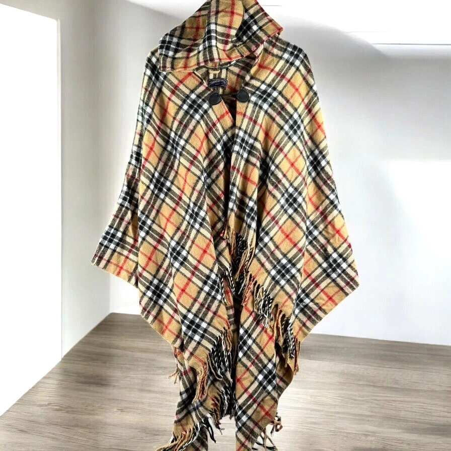 Xale James Pringle Weavers feminino OSFA poncho capa marrom Novacheck xadrez resort - Imagem 1 de 4