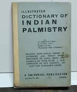 INDIA VINTAGE: ILLUSTRATED DICTIONARY OF INDIAN PALMISTRY BY J.S. BRIGHT 1970 - Picture 1 of 17