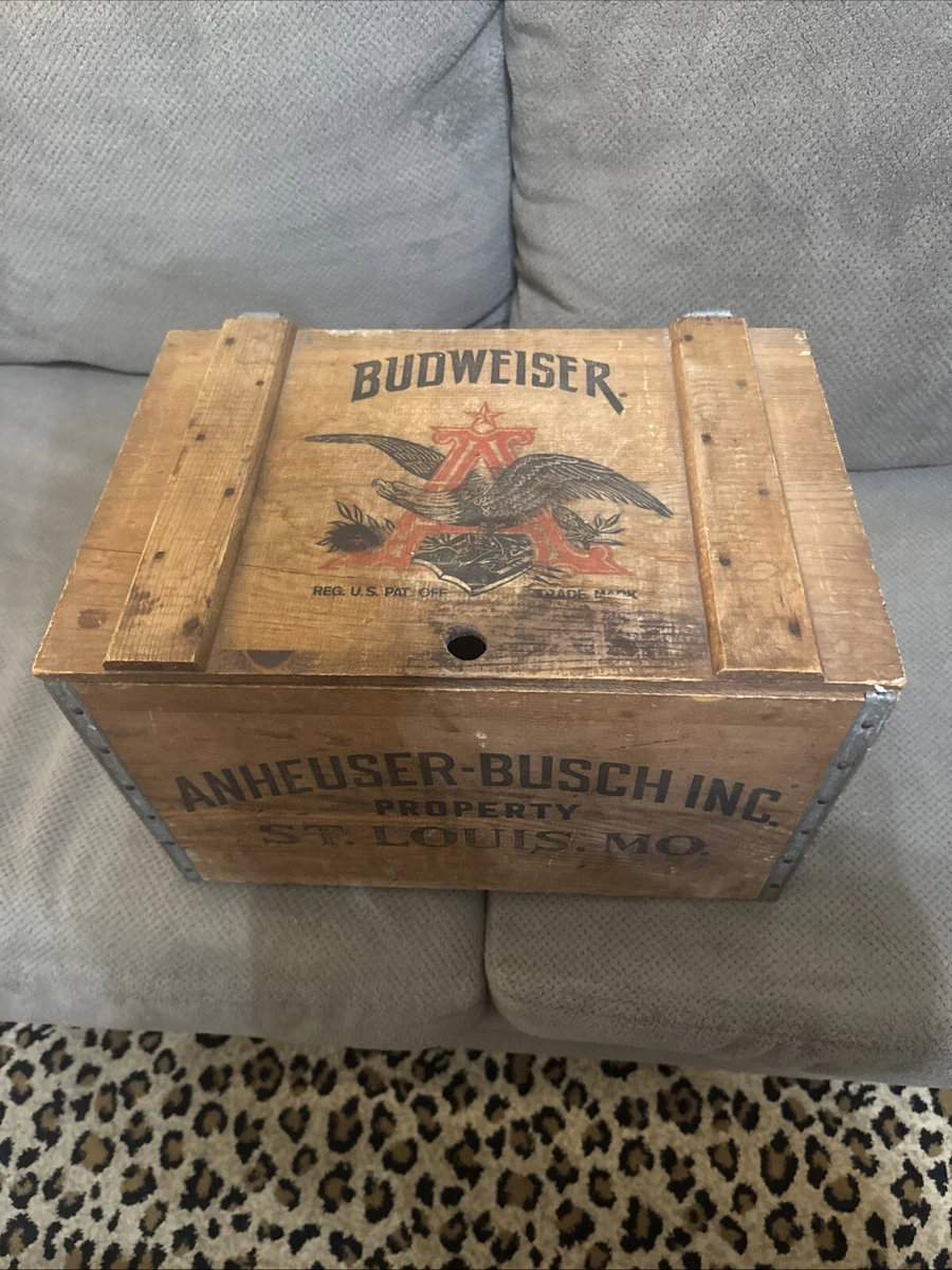 ❤️Budweiser❤️ヴィンテージ✨木箱 Anheuser-Busch 限定 Old Anheuser Busch Budweiser Wooden Crate 9 Slot Cabinet | eBay