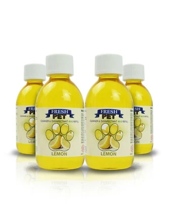 FRESHPET Pet Dog Cleaner 4x250ml Eco Refill (Makes 4x5L) Lemon Fresh Pet®