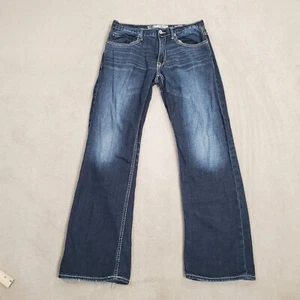 BKE Jeans Mens 32 R Blue Jake Bootleg Buckle Faded Dark Wash Denim Designer - Picture 1 of 12