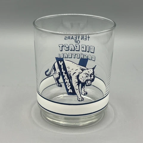 Vintage Villanova Wildcats Logo 8 oz. Rocks Drink Glass NCAA Big East Basketball Cover