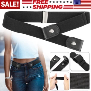 Buckle Free Elastic Invisible Waist Belt for Jeans No Bulge Hassle Men Women USA - Picture 1 of 12