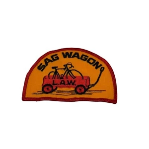 Vintage Sag Wagon Red Bicycle Team Cycling Bike Patch  L.A.W. - Picture 1 of 2