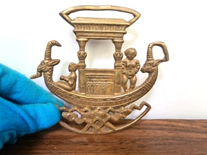 Very old Brass Handmade Small Model of Funerary Boat from Tutankhamun's Tomb - Picture 1 of 11