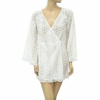 Tularosa цветочный отверстие вышитый мини надежном платье Bell рукав кружева M новый 215897 - Изображение 1 из 4