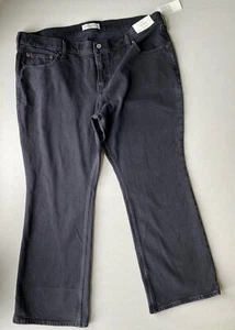 Abercrombie & Fitch Jeans donna taglia 34/18 corto vita bassa lo stivale nero lavaggio - Foto 1 di 10